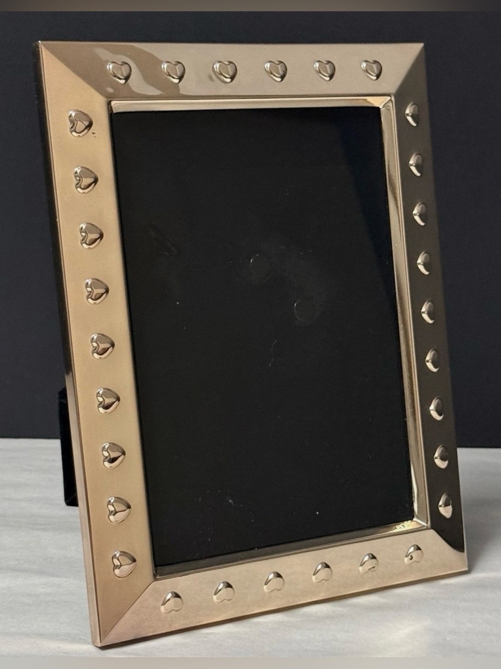 Kate Spade x Lenox Gold Tone Plush Back Rectangular Heart Accent Picture Frame